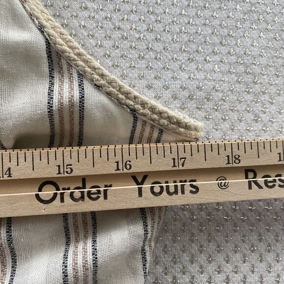 Moon River Maxi Dress Small Cream Striped Sleeveless Button Up Pockets - Picture 11 of 12